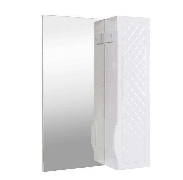 Дзеркальна шафка Аквародос Родорс 55х80 см ДСП/МДФ білий АР000001174