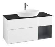 Тумба под раковину Villeroy & Boch Finion 120х50,1 см с подсветкой МДФ глянцевый белый лак/стекло черное матовое F832HGGF