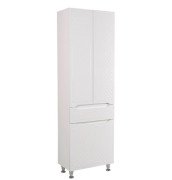 Пенал для ванной Аквародос Родорс напольный 60х32,5х195 см с корзиной ДСП/МДФ белый АР000001183