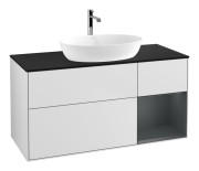 Тумба под раковину Villeroy & Boch Finion 120х50,1 см с подсветкой МДФ белый матовый лак/стекло черное матовое F832HGMT