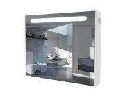 Дзеркальна шафка Аквародос Париж 100х80 см з підсвічуванням ДСП/скло білий АР000001162