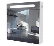 Дзеркальна шафка Аквародос Париж 80х80 см з підсвічуванням ДСП/скло білий АР000001164