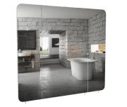 Дзеркальна шафка Аквародос Рома 85х75 см ДСП/скло білий АР000001188