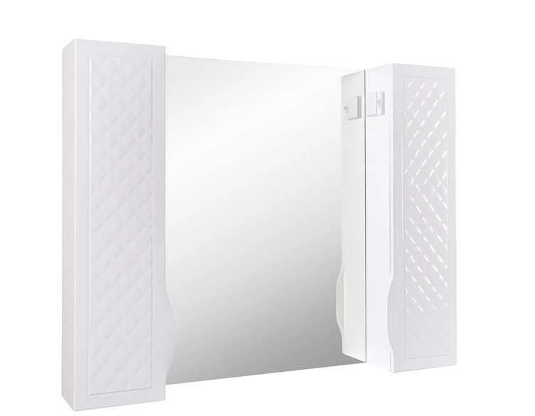 Дзеркальна шафка Аквародос Родорс 100х80 см ДСП/МДФ білий АР000001173