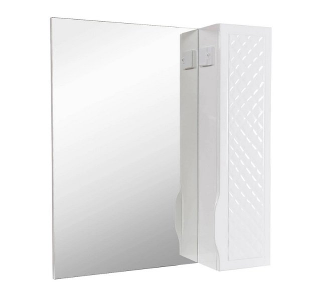 Дзеркальна шафка Аквародос Родорс 70х80 см ДСП/МДФ білий АР000001176