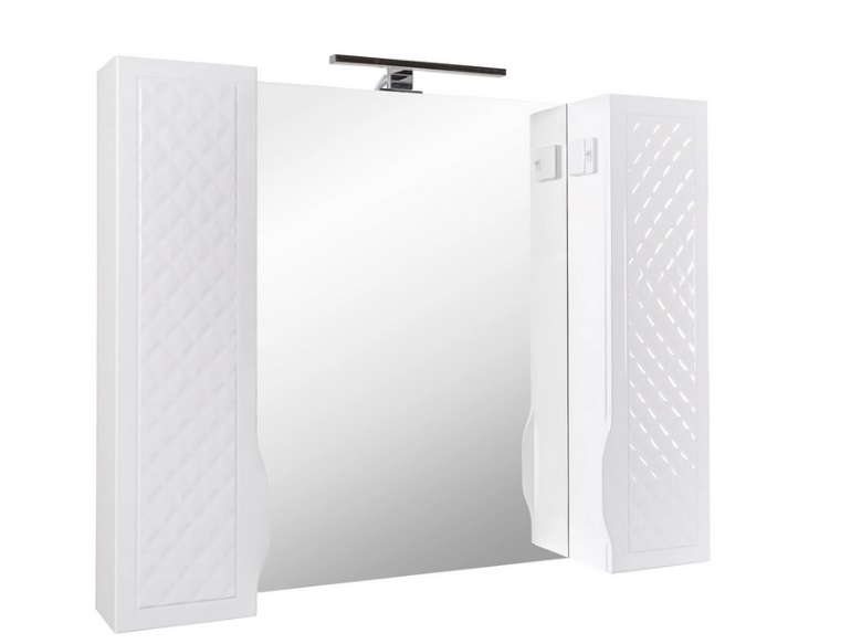 Зеркальный шкафчик Аквародос Родорс 100х80 см c подсветкой ДСП/МДФ белый АР000040358