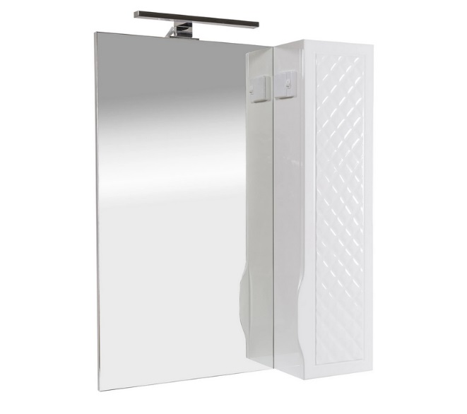 Зеркальный шкафчик Аквародос Родорс 55х80 см c подсветкой ДСП/МДФ белый АР000040355