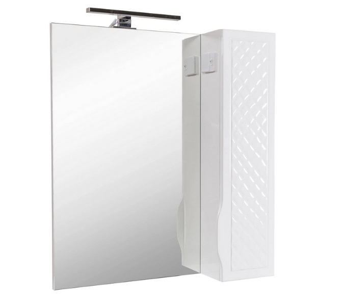 Дзеркальна шафка Аквародос Родорс 70х80 см з підсвічуванням ДСП/МДФ білий АР000040357