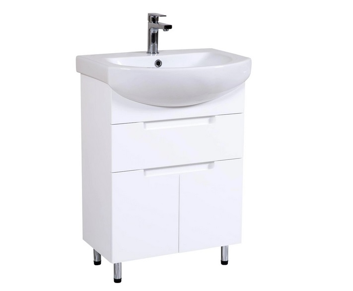 Тумба Аквародос Квадро 60 см с раковиной Руна ДСП/МДФ белый АР000040316