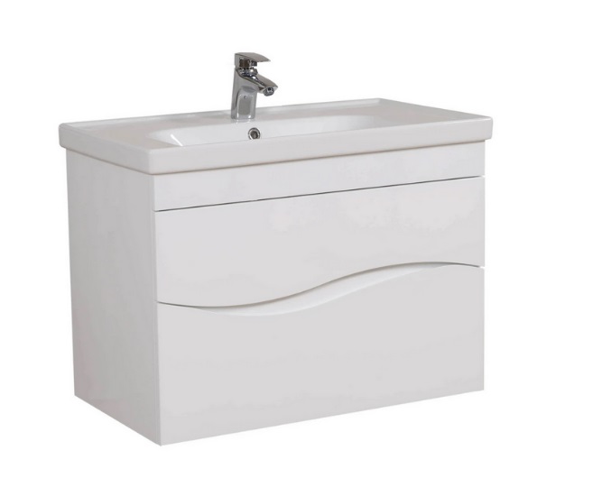 Тумба Аквародос Альфа 80 см с раковиной Frame ДСП/МДФ белый АР000040171