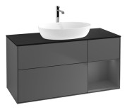 Тумба под раковину Villeroy & Boch Finion 120х50,1 см с подсветкой МДФ антрацит матовый лак/стекло черное матовое G832GKGK