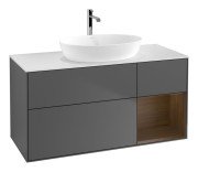 Тумба під раковину Villeroy & Boch Finion 120х50,1 см із підсвічуванням МДФ антрацит матовий лак/скло біле матове G831GNGK