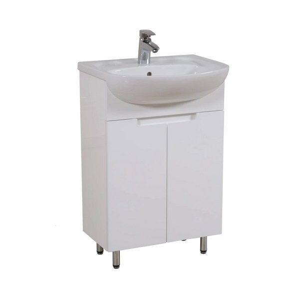 Тумба Аквародос Квадро 55 см с раковиной Нова ДСП/МДФ белый АР000040314