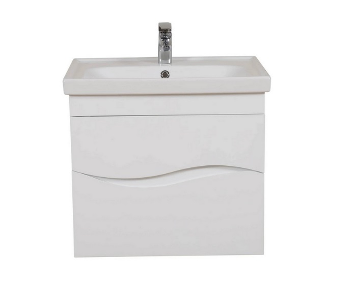 Тумба Аквародос Альфа 65 см с раковиной Frame ДСП/МДФ белый АР000040170