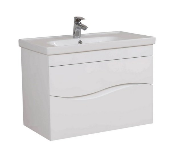 Тумба Аквародос Альфа 80 см с раковиной Frame ДСП/МДФ белый АР000040171