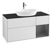 Тумба под раковину Villeroy & Boch Finion 120х50,1 см с подсветкой МДФ белый матовый лак/стекло черное матовое G832GKMT