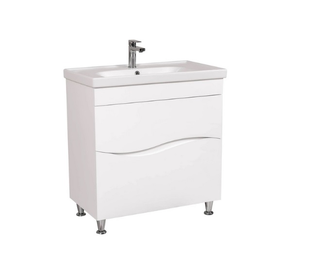 Тумба напольная Аквародос Альфа 80 см с раковиной Frame ДСП/МДФ белый АР000040174