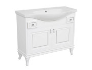 Тумба напольная Аквародос Беатриче 100 см с раковиной Lila ДСП/МДФ белый патина хром АР000074318