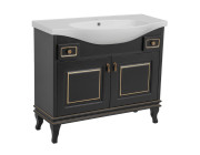 Тумба для підлоги Аквародос Беатріче 100 см з раковиною Lila ДСП/МДФ чорний патина золото АР000073687