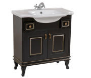 Тумба напольная Аквародос Беатриче 80 см с раковиной New Classic ДСП/МДФ черный патина золото АР000042844