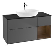 Тумба под раковину Villeroy & Boch Finion 120х50,1 см с подсветкой МДФ антрацит матовый лак/стекло черное матовое G832GNGK