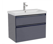 Тумба подвесная Аквародос Элит 80 см с раковиной Elite ДСП/МДФ графит глянец АР000049085