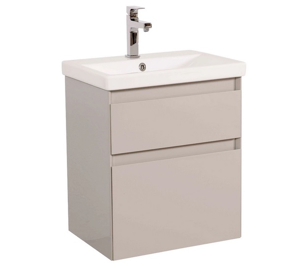 Тумба підвісна Аквародос Еліт 60 см із раковиною Elite ДСП/МДФ мокко АР000049100