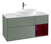 Тумба под раковину Villeroy & Boch Finion 120х50,1 см с подсветкой МДФ оливковый матовый лак/стекло белое матовое G831HBGM