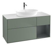 Тумба под раковину Villeroy & Boch Finion 120х50,1 см с подсветкой МДФ оливковый матовый лак/стекло белое G831HGGM