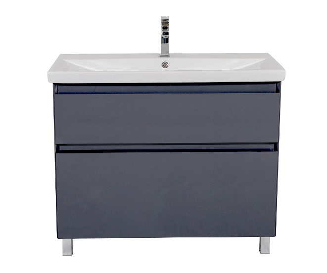 Тумба напольная Аквародос Элит 100 см с раковиной Elite ДСП/МДФ графит глянец АР000049080