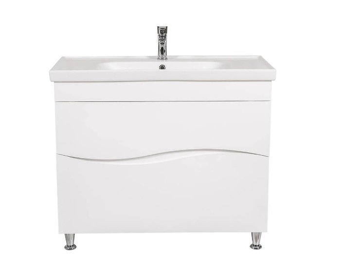 Тумба для підлоги Аквародос Альфа 100 см з раковиною Frame ДСП/МДФ білий АР000040175