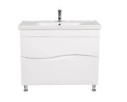 Тумба напольная Аквародос Альфа 100 см с раковиной Frame ДСП/МДФ белый АР000040175