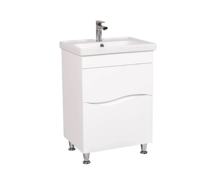 Тумба для підлоги Аквародос Альфа 60 см з раковиною Frame ДСП/МДФ білий АР000040172