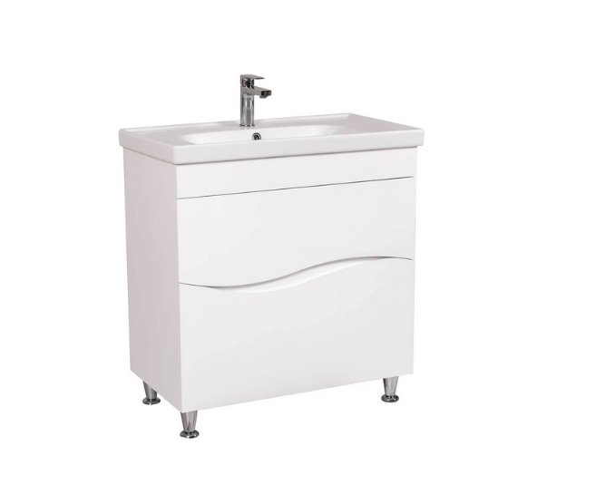 Тумба напольная Аквародос Альфа 80 см с раковиной Frame ДСП/МДФ белый АР000040174