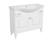 Тумба напольная Аквародос Беатриче 100 см с раковиной Lila ДСП/МДФ белый патина хром АР000074318