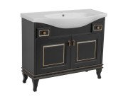 Тумба напольная Аквародос Беатриче 100 см с раковиной Lila ДСП/МДФ черный патина золото АР000073687