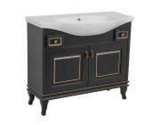 Тумба напольная Аквародос Беатриче 100 см с раковиной Lila ДСП/МДФ черный патина золото АР000073687