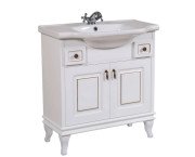 Тумба напольная Аквародос Беатриче 80 см с раковиной New Classic ДСП/МДФ белый патина золото АР000040194