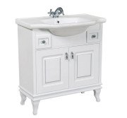 Тумба напольная Аквародос Беатриче 80 см с раковиной New Classic ДСП/МДФ белый патина хром АР000040197