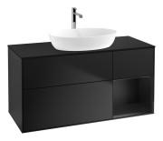 Тумба под раковину Villeroy & Boch Finion 120х50,1 см с подсветкой МДФ черный матовый лак/стекло черное матовое G832PDPD
