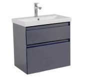 Тумба подвесная Аквародос Элит 70 см с раковиной Elite ДСП/МДФ графит глянец АР000049083