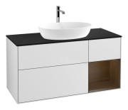 Тумба под раковину Villeroy & Boch Finion 120х50,1 см с подсветкой МДФ белый матовый лак/стекло черное матовое G832GNMT