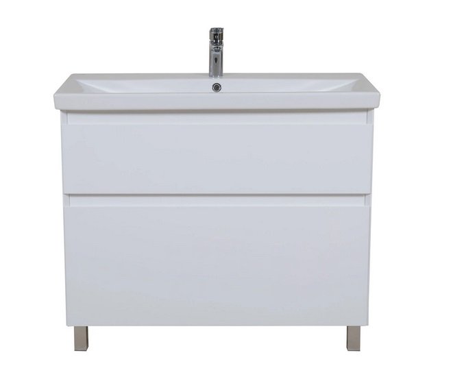 Тумба напольная Аквародос Элит 100 см с раковиной Elite ДСП/МДФ белый мат АР000040369
