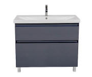 Тумба напольная Аквародос Элит 100 см с раковиной Elite ДСП/МДФ графит глянец АР000049080