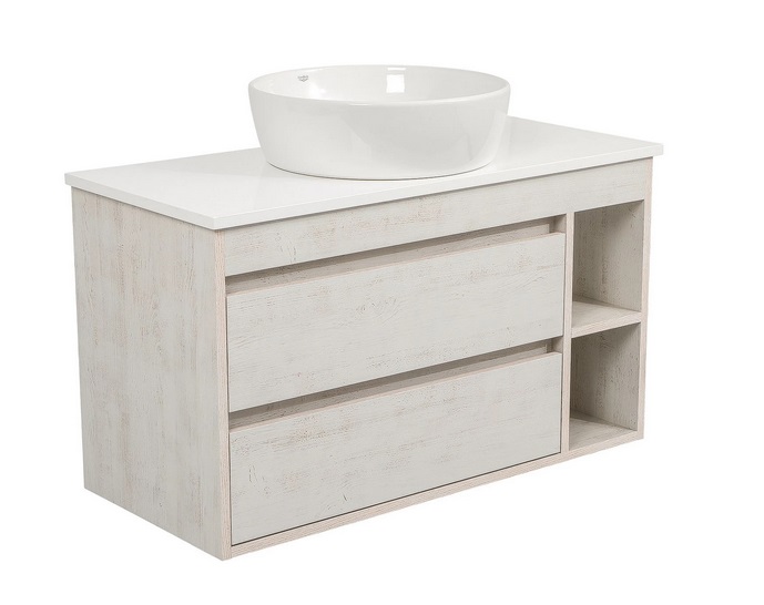 Тумба подвесная Аквародос Шельф 100 см со столешницей Loft-Iron и раковиной One ДСП нордленд АР000085176