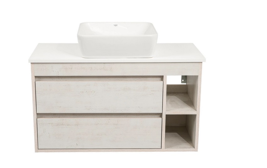 Тумба подвесная Аквародос Шельф 100 см со столешницей Loft-Iron и раковиной One ДСП нордленд АР000085186