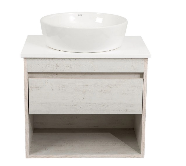 Тумба подвесная Аквародос Шельф 65 см со столешницей Loft-Iron и раковиной One ДСП нордленд АР000085177