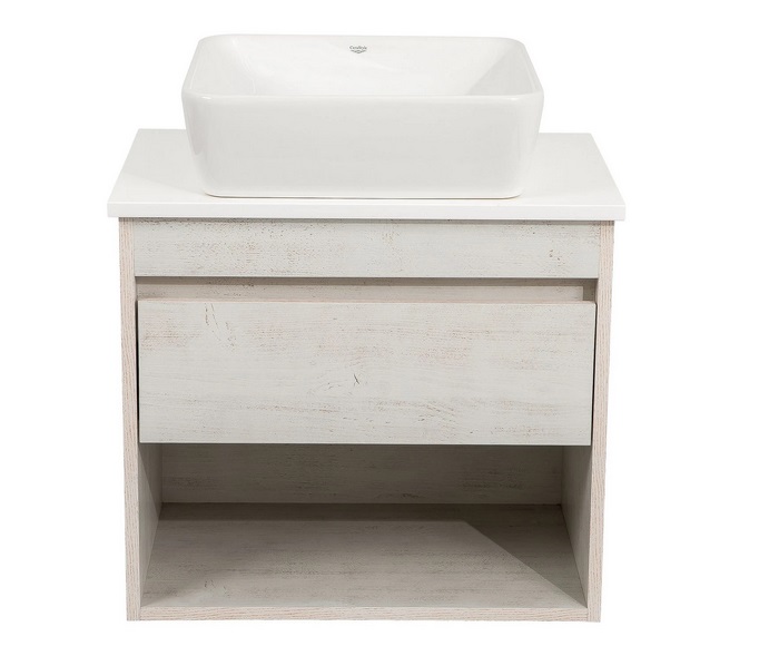 Тумба подвесная Аквародос Шельф 65 см со столешницей Loft-Iron и раковиной One ДСП нордленд АР000085187