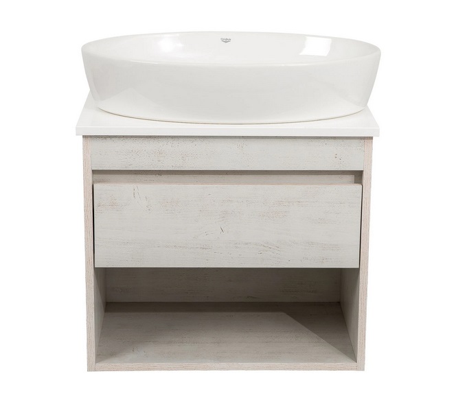 Тумба подвесная Аквародос Шельф 65 см со столешницей Loft-Iron и раковиной One ДСП нордленд АР000085182