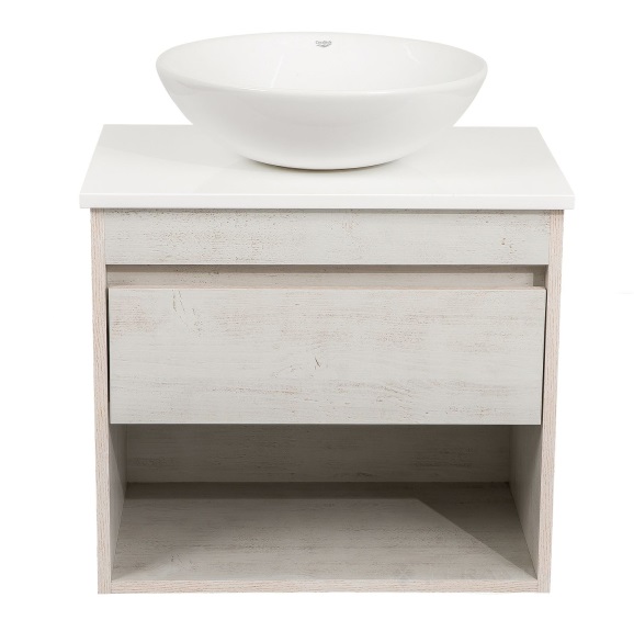 Тумба подвесная Аквародос Шельф 65 см со столешницей Loft-Iron и раковиной Zero ДСП нордленд АР000085173